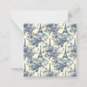 パリス名門私立校風のトイルピンクアンドブルーパーソナライズされた ノートカード (裏面)