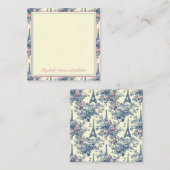 パリス名門私立校風のトイルピンクアンドブルーパーソナライズされた ノートカード (正面/裏面)