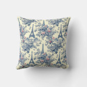 パリス名門私立校風のトイルピンクアンドブルーモノグラム クッション (裏面)