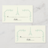パリス結婚ズエッフェルタワーミント、アイボリー座席表 プレイスカード (正面/裏面)