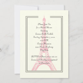 パリス結婚ズピンクエッフェルタワーブライダルシャワー 招待状