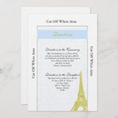 パリス結婚ブルーダマスクのディレクションカード 招待状 (正面/裏面)