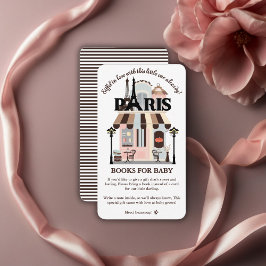 パリス・エッフェルが恋するフランスカフェのベビーシャワー エンクロージャーカード