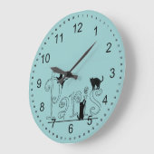 パリス・キャッツ ラージ壁時計 (傾斜)