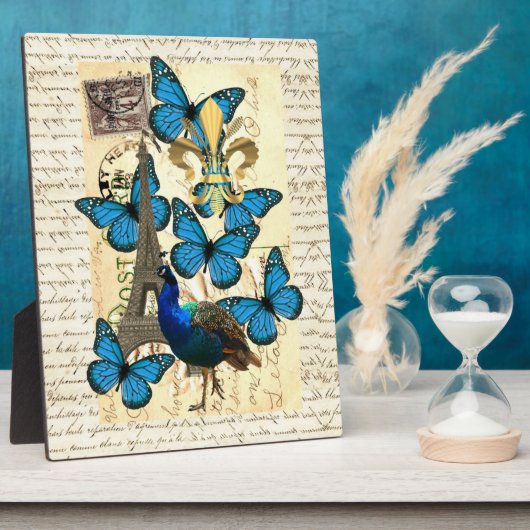 パリス、クジャクと蝶 フォトプラーク (側面)