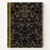 パリス スクリプト カリグラフィ ヴィンテージ ブラック ゴールド ノートブック (裏面)