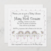 パリス パステル ベイビー シャワーの招待状 招待状 (正面/裏面)