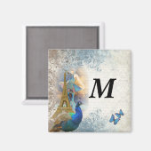 パリス・ピーコック・コラージュ マグネット (正面/裏面)