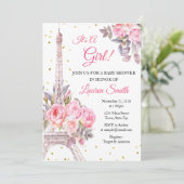 パリス ベイビー シャワーの招待状 エッフェル塔 招待状 (スタンド正面)