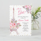 パリス ベイビー シャワーの招待状 エッフェル タワー 招待状 (スタンド正面)