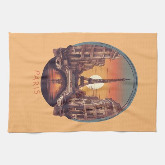 パリス，愛と光の街 キッチンタオル (横)