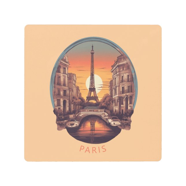 パリス，愛と光の街 メタルプリント (正面)