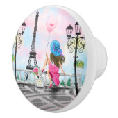 パリセラミックノブにピンク色のバルーンを付けた人 セラミックノブ (右)