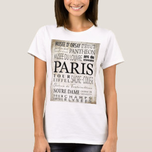 パリタイポグラフィ – 地下鉄スタイル Tシャツ