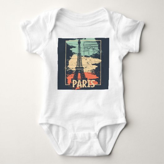 パリタイポグラフィ:抽象芸術エッフェル。 ベビーボディスーツ (正面)