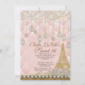 パリダイヤモンドとパールの誕生日パーティーの招待状 招待状 (正面)