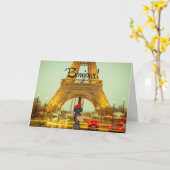 パリダシュンディーグリーティングカードボンジュール カード (黄色い花)