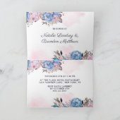 パリチャームピンクフローラカップルのウェディングシャワー 招待状 (内部)