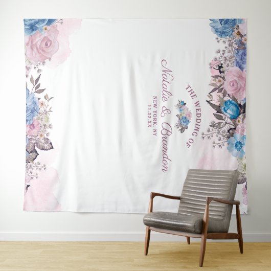パリチャームフローラ結婚のフォトブース背景 タペストリー (インサイチュ(横))