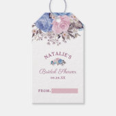 パリチャームブルー&ピンクブライダルディスプレイシャワー ギフトタグ (正面)