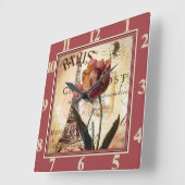 パリチューリップ スクエア壁時計 (傾斜)