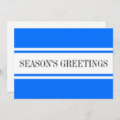 パリッとしたアルパインブルーホワイトシーズンのご挨拶ストライプ シーズンカード (正面/裏面)