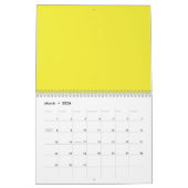 パリッ鮮やかとした白で囲まれた黄色の四角 カレンダー (3月 2026)