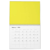 パリッ鮮やかとした白で囲まれた黄色の四角 カレンダー (2月 2026)