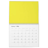パリッ鮮やかとした白で囲まれた黄色の四角 カレンダー (1月 2026)