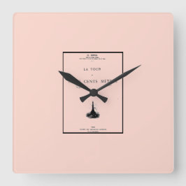 パリツアーエッフェルモンタージュデュカンパニール300 スクエア壁時計