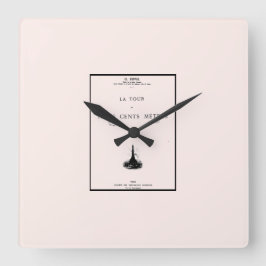 パリツアーエッフェルモンタージュデュカンパニール300 スクエア壁時計