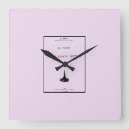 パリツアーエッフェルモンタージュデュカンパニール300 スクエア壁時計