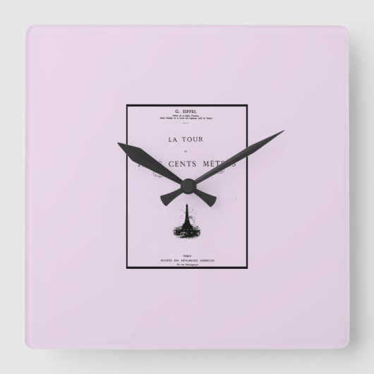 パリツアーエッフェルモンタージュデュカンパニール300 スクエア壁時計 (正面)