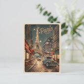 パリツアーエフェフヴィンテージオールド通りギフト ポストカード (スタンド正面)