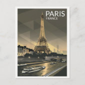 パリツアーエフェフヴィンテージオールド通りギフト ポストカード (正面)