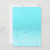 パリティール（緑がかった色）ブルーグリッターライトスイート16 サンキューカード (裏面)