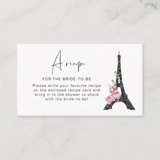 パリテーマエッフェルタワーレシピのための花嫁 エンクロージャーカード (正面)