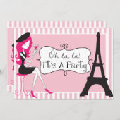 パリテーマド誕生日招待状 招待状 (正面/裏面)