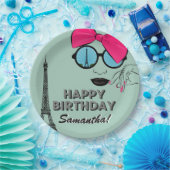 パリテーマハッピーバースデー紙プレート ペーパープレート (パーティー)