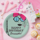 パリテーマハッピーバースデー紙プレート ペーパープレート (パーティー)