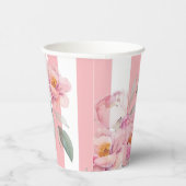 パリテーマピンクストライプフローラ牡丹ブライダル 紙コップ (右)