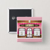パリテーマピンクパテフランスのッセリーボタン 缶バッジ (正面&裏面)