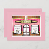 パリテーマピンクフランスのパティスリー葉書 ポストカード (正面/裏面)