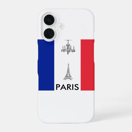 パリテーマフランスの国旗 iPhone 16ケース (裏面)
