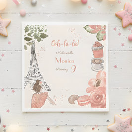 パリテーマフランスの誕生日パーティー スタンダードランチョンナプキン