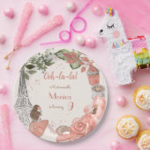 パリテーマフランスの誕生日パーティー ペーパープレート (パーティー)