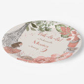 パリテーマフランスの誕生日パーティー ペーパープレート (アングル)