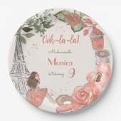 パリテーマフランスの誕生日パーティー ペーパープレート (正面)