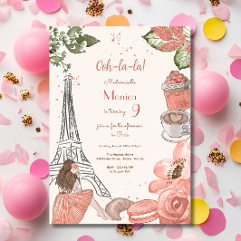 パリテーマフランスの誕生日パーティー 招待状