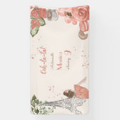 パリテーマフランスの誕生日パーティー 横断幕 (縦)